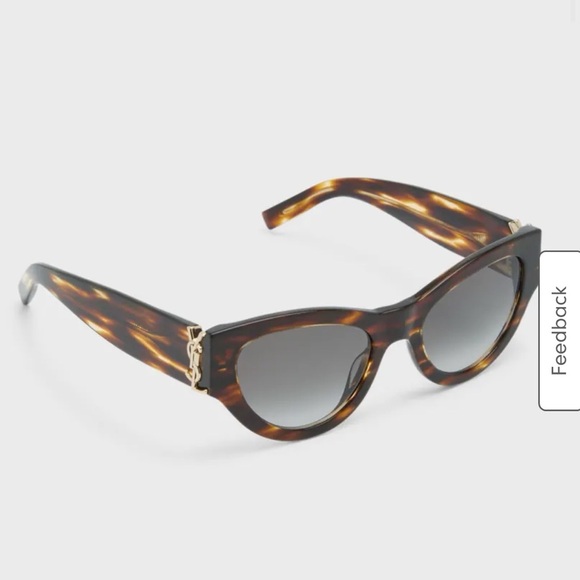 Saint Laurent - Havana - Monogram Hinge Acetate 54MM Cat-Eye Sunglasses - Picture 3 of 6